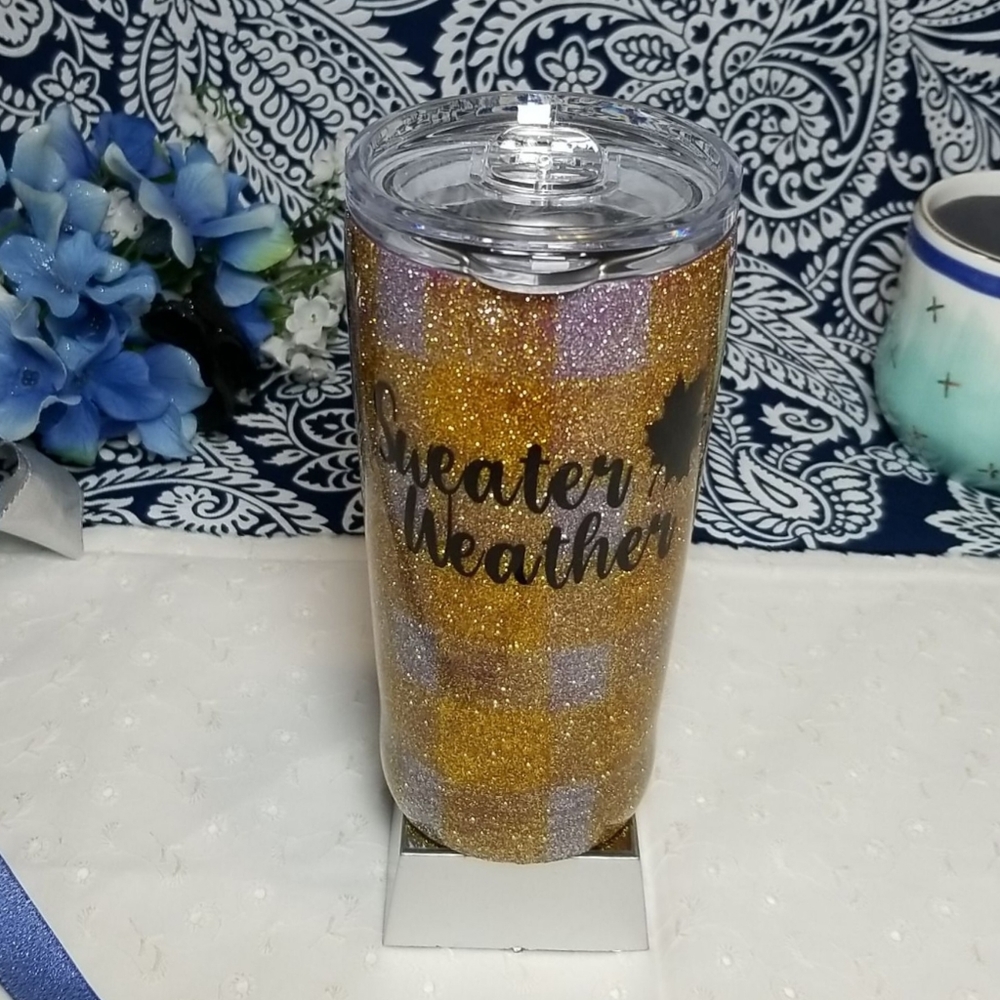 Custom glitter tumbler